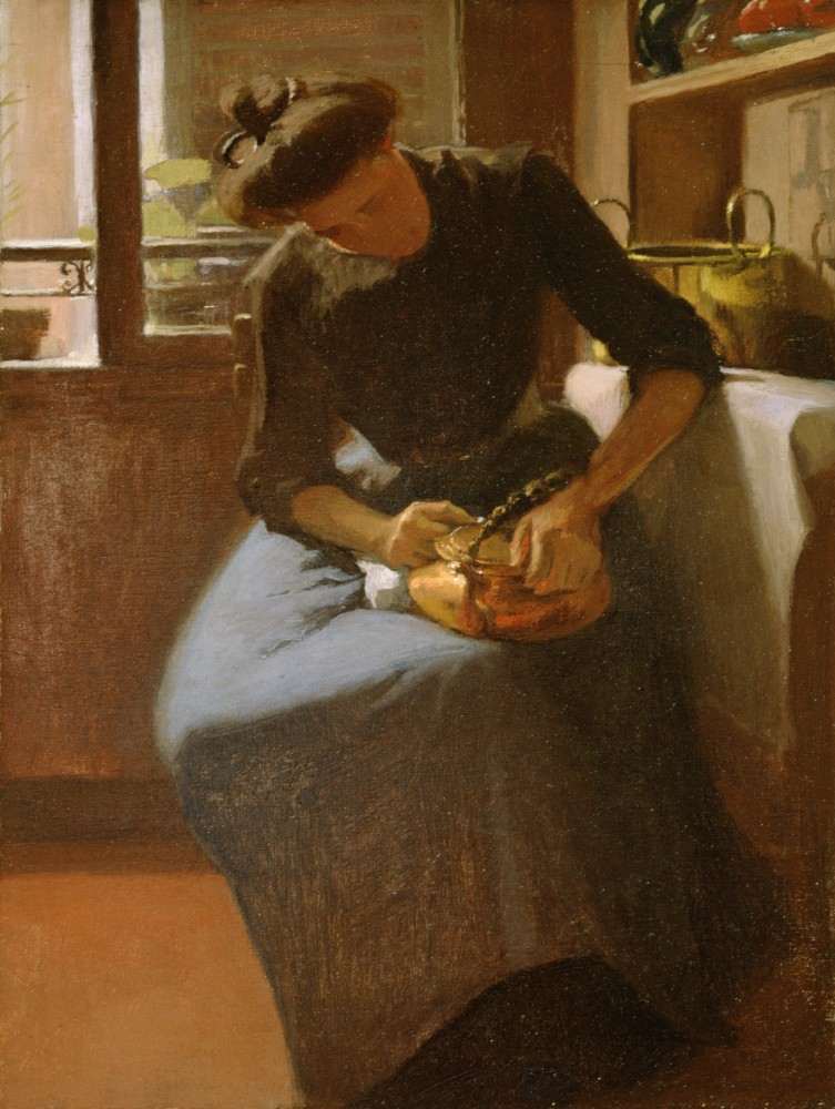 Woman polishing a Kettle from Minerva Josephine Chapman