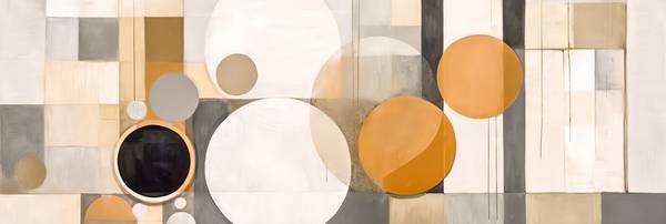 Abstrakte Formen mit Kreisen in verschiedenen Pastellfarben, organische Formen, glatte Linien, ruhig from Miro May