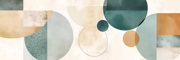 Abstrakte Kreise in verschiedenen Farben, organische Formen, glatte Linien, ruhige Aquarelle, sanfte from Miro May