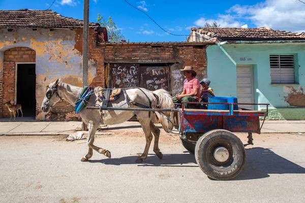 Horse-drawn carriage in Trinidad, Cuba, Street in Kuba from Miro May