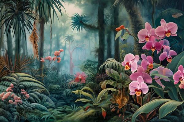 Pinke Orchideen, Tropischer Regenwald, Blumen im Regenwald, Jungle, Traumhafte Natur from Miro May