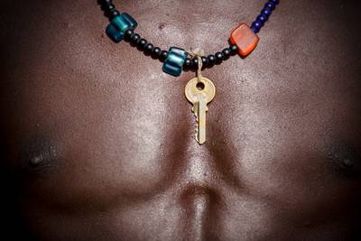 Körper, Schlüssel, Brust, Afrika, Äthiopien, Mann