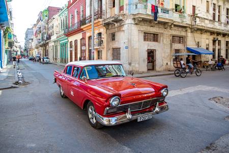 Street in Havana, Oldtimer, Cuba, Kuba