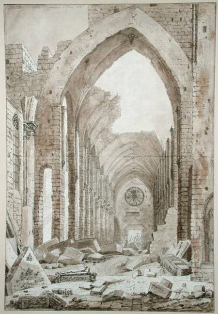 Demolition of the Old Church of St. Genevieve, Paris from Mme. Duchateau