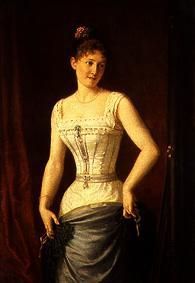 Young woman in the corset. from Mór Than