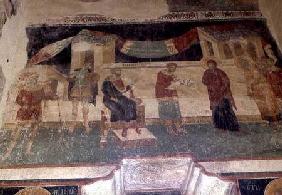 Taxing at Bethlehem, narthex fresco in the church