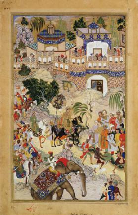 Emperor Akbar's triumphant entry into Surat