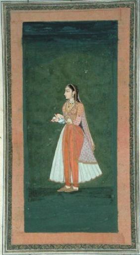 Lady holding a wine flask and cup, from the Small Clive Album