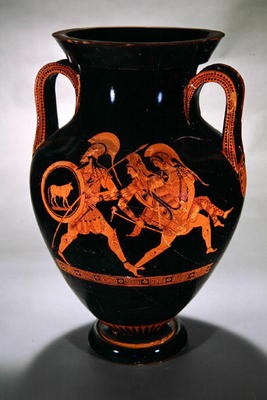 Attic red-figure belly amphora depicting the Abduction of Antiope with Theseus and Pirithous, c.500- from Myson