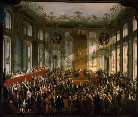 Empress Maria Theresa at the Investiture of the Order of St. Stephen from Mytens School