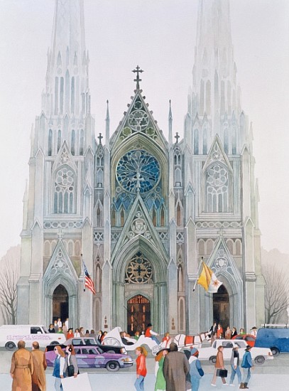 St. Patrick''s Cathedral, New York, 1990 (w/c on paper)  from Myung-Bo  Sim