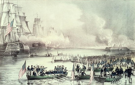 Landing of the American Force at Vera Cruz, under General Scott, March 1847 from N. Currier