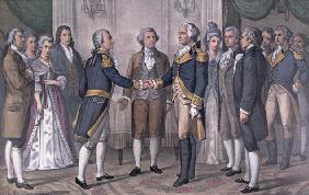 The First Meeting of General George Washington (1732-99) and the Marquis de La Fayette (1757-1834) P