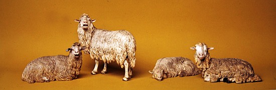 Sheep, from the Christmas Creche and tree (terracotta) from Neapolitan School