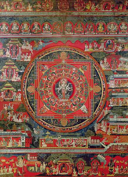 Mandala of Amoghapasa from Nepalese School