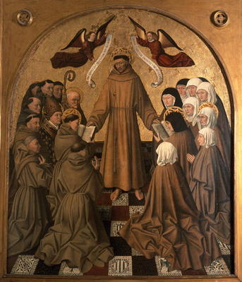 St. Francis Giving the Rule to his Disciples, panel from the Pala di Rocca (tempera & gold leaf on p from Niccolo Antonio Colantonio