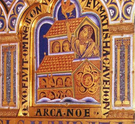 Noah and the Ark, detail of one of the 51 panels of the Verduner Altar from Nicholas of Verdun