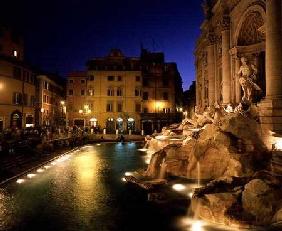 View of the Trevi Fountain at night