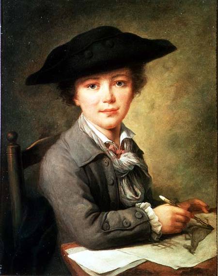 Young draughtsman in black hat from Nicolas-Bernard Lepicie