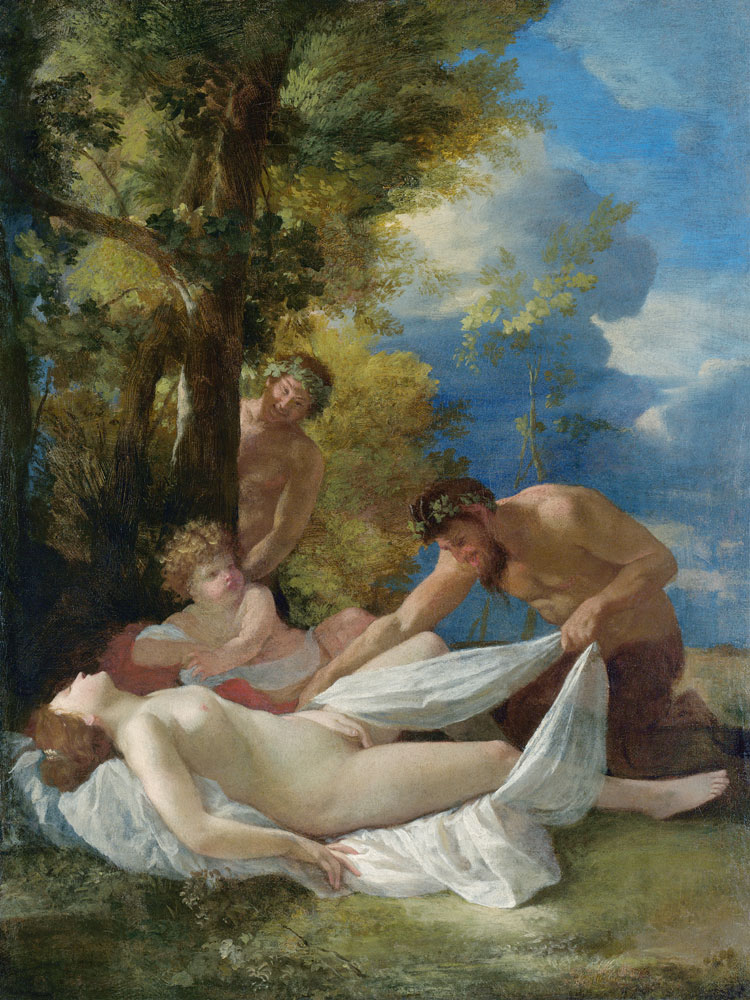 Nymph with Satyrs from Nicolas Poussin