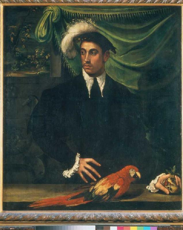 Man with parrot. from Nicoló dell'Abate