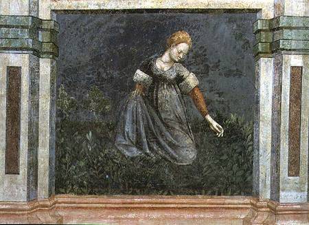 Woman collecting herbs in the country, after Giotto from Nicolo & Stefano da Ferrara Miretto