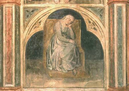 Woman resting, from 'Scenes from a Private Life' cycle after Giotto from Nicolo & Stefano da Ferrara Miretto
