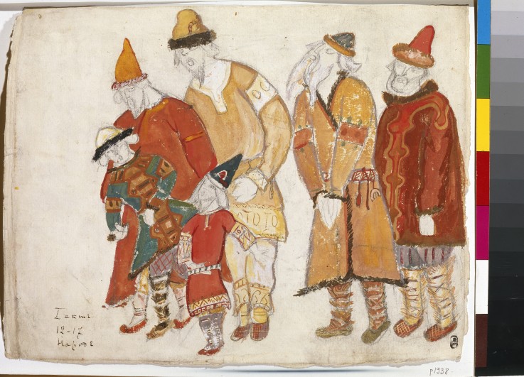 Peoples. Costume design for the opera Prince Igor by A. Borodin from Nikolai Konstantinow. Roerich
