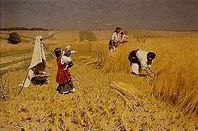 Grain harvest in the Ukraine from Nikolai Korniliewitsch Pimonenko