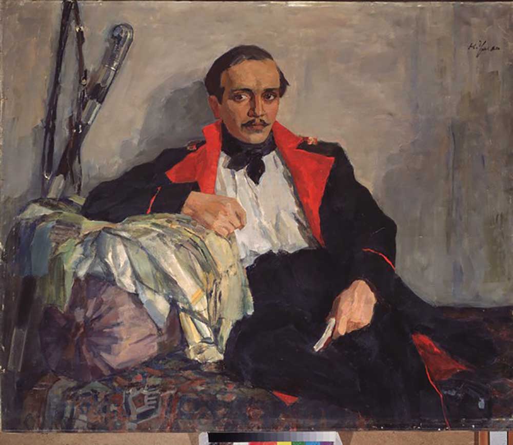 Portrait of the poet Mikhail Yuryevich Lermontov (1814-1841) from Nikolai Pavlovich Ulyanov