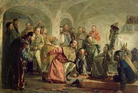 The Oprichnina at the Court of Ivan IV (1530-84) (oil on canvas)