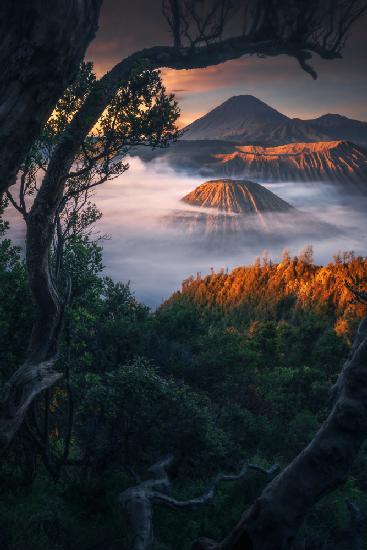 First glimpses of Mount Bromo