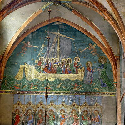 Peter's Ship: Storm on Lake Tiberias, after Giotto's 'Naviglia' (wall painting) see:106074 for detai from 