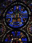 The Ark of the Covenant window, detail of the Allegory of St Paul, 12th century (stained glass)