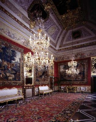 The 'Salotto di Rappresentanza' (Dining Hall of the Representatives) decorated in the 17th century ( from 
