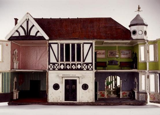 'The Edwardian Villa', a mock-Tudor style dollshouse, view of the interior, English, c.1905 (mixed m from 