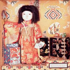 31:Japanese doll wearing long sleeves of unmarried girl, 20th century