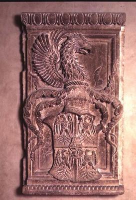 Coat of arms of the Gonzaga family, 15th century (limestone) (pair of 78772)
