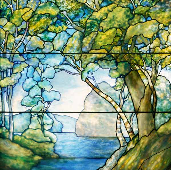 A Leaded Glass Landscape Window By Tiffany Studios, 1916 from 