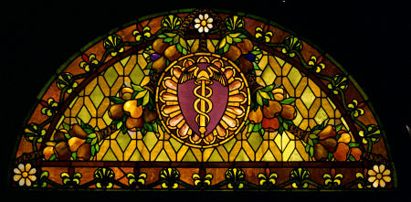 A Leaded And Plated Favrile Glass Window By Tiffany Studios from 