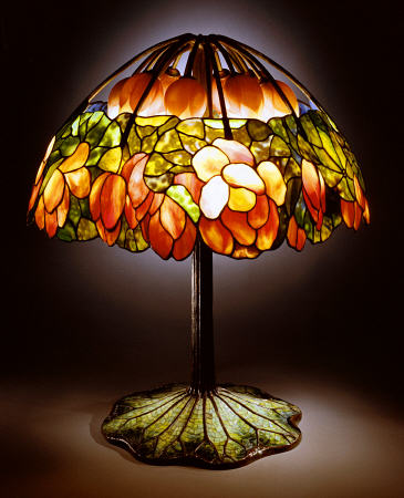 A Leaded Glass, Bronze And Mosaic ''Lotus'' Lamp By Tiffany Studios, Circa 1900-1910 from 