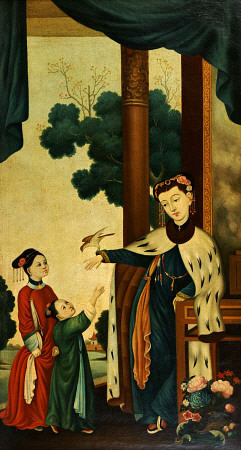 A Mandarin''s Wife With Their Two Daughters from 