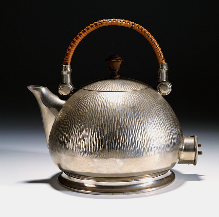 A Nickel-Plated Electric Kettle, Designed 1909 By Peter Behrens (1869-1940), For Aeg, With Turned Wo from 