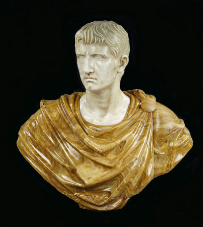 An Italian White Marble Bust Of Caesar Augustus from 