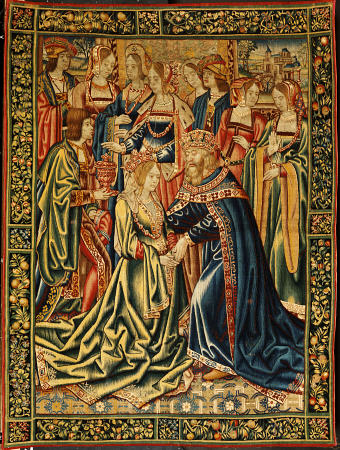 A Tournai Tapestry In Wools And Silks Depicting A Royal Marriage from 