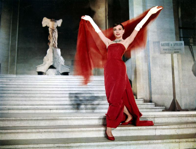 Audrey Hepburn on the Steps of the Louvre, in the film 'Funny Face' from 