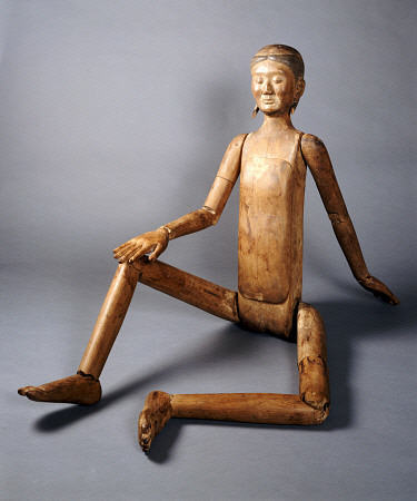 A Very Rare Wood Articulated Human Figure from 