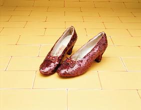 A Pair Of Ruby Slippers Worn By Judy Garland In The 1939 MGM Film ''The Wizard Of Oz''