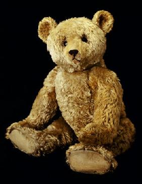 A Fine Steiff Pale Golden Plush Covered Teddy Bear With Large Deep Set Black Button Eyes, Circa 1910