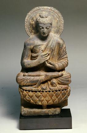 A Gandhara Grey Schist Figure Of Buddha,  2nd Century